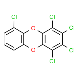 ChemSpider 2D Image | 1,2,3,4,6-Pentachlorooxanthrene | C12H3Cl5O2