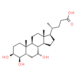 ChemSpider 2D Image | (3beta,4beta,5beta,7alpha)-3,4,7-Trihydroxycholan-24-oic acid | C24H40O5