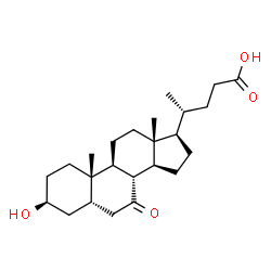 ChemSpider 2D Image | 3beta-Hydroxy-7-oxo-5beta-cholan-24-oic Acid | C24H38O4