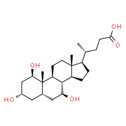 ChemSpider 2D Image | (1beta,3alpha,5beta,7beta)-1,3,7-Trihydroxycholan-24-oic acid | C24H40O5
