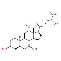 ChemSpider 2D Image | 5alpha-Cholestane-3alpha,7alpha,12alpha,24-tetrol | C27H48O4