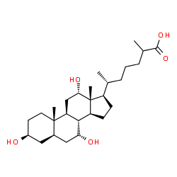 ChemSpider 2D Image | (3beta,5alpha,7alpha,12alpha)-3,7,12-Trihydroxycholestan-26-oic acid | C27H46O5