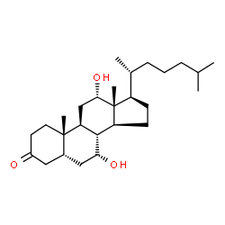 ChemSpider 2D Image | 7alpha,12alpha-Dihydroxy-5beta-cholestan-3-one | C27H46O3