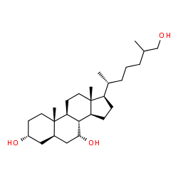 ChemSpider 2D Image | 5alpha-Cholestane-3alpha,7alpha,26-triol | C27H48O3