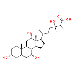 ChemSpider 2D Image | (3alpha,5beta,7alpha,12alpha,24xi)-3,7,12,24-Tetrahydroxyergostan-26-oic acid | C28H48O6