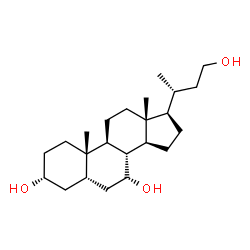 ChemSpider 2D Image | 24-Nor-5beta-cholane-3alpha,7alpha,23-triol | C23H40O3
