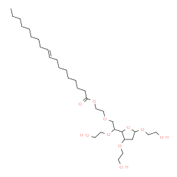 ChemSpider 2D Image | 2-Hydroxyethyl 2-deoxy-3,5-bis-O-(2-hydroxyethyl)-6-O-{2-[(9E)-9-octadecenoyloxy]ethyl}hexofuranoside | C32H60O10