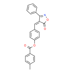 ChemSpider 2D Image | 4-[(Z)-(5-Oxo-3-phenyl-1,2-oxazol-4(5H)-ylidene)methyl]phenyl 4-methylbenzoate | C24H17NO4