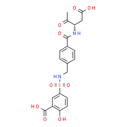 ChemSpider 2D Image | 5-[4-(1-CARBOXYMETHYL-2-OXO-PROPYLCARBAMOYL)-BENZYLSULFAMOYL]-2-HYDROXY-BENZOIC ACID | C20H20N2O9S