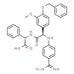 ChemSpider 2D Image | (S)-[(R)-2-(4-Benzyloxy-3-Methoxy-Phenyl)-2-(4-Carbamimidoyl-Phenylamino)-Acetylamino]-Phenyl-Acetic Acid | C31H30N4O5