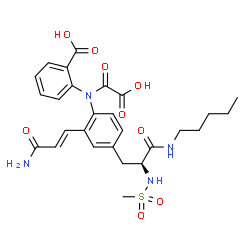 ChemSpider 2D Image | 2-{[2-(2-Carbamoyl-vinyl)-4-(2-methanesulfonylamino-2-pentylcarbamoyl-ethyl)-phenyl]-oxalyl-amino}-benzoic acid | C27H32N4O9S