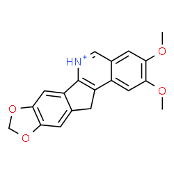 ChemSpider 2D Image | 2,3-Dimethoxy-12H-[1,3]dioxolo[5,6]indeno[1,2-c]isoquinolin-6-ium | C19H16NO4