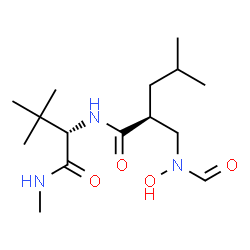 ChemSpider 2D Image | N~2~-[(2R)-2-{[Formyl(hydroxy)amino]methyl}-4-methylpentanoyl]-N,3-dimethyl-L-valinamide | C15H29N3O4
