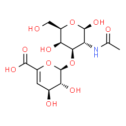 ChemSpider 2D Image | beta-D-4-deoxy-Delta(4)-GlcpA-(1->3)-beta-D-GalpNAc | C14H21NO11