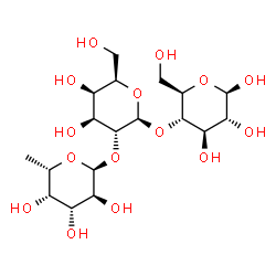 ChemSpider 2D Image | alpha-L-Fucp-(1->2)-beta-D-Galp-(1->4)-beta-D-Glcp | C18H32O15