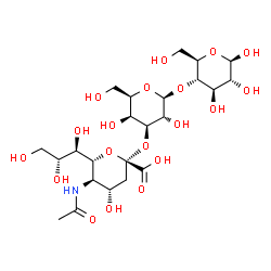ChemSpider 2D Image | N-acetyl-alpha-neuraminyl-(2->3)-beta-D-galactosyl-(1->4)-beta-D-glucose | C23H39NO19