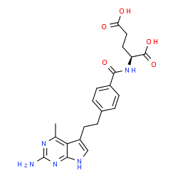 ChemSpider 2D Image | n-[4-[2-(2-amino-4-methyl-7h-pyrrolo[2,3-d]pyrimidin-5-yl)-ethyl]-benzoyl]glutamic acid | C21H23N5O5