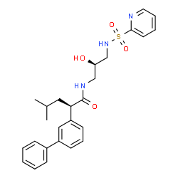 ChemSpider 2D Image | (2R)-2-(3-Biphenylyl)-N-{(2R)-2-hydroxy-3-[(2-pyridinylsulfonyl)amino]propyl}-4-methylpentanamide | C26H31N3O4S