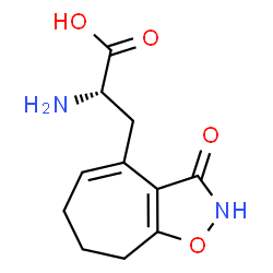 ChemSpider 2D Image | 3-(3-Oxo-3,6,7,8-tetrahydro-2H-cyclohepta[d][1,2]oxazol-4-yl)-L-alanine | C11H14N2O4