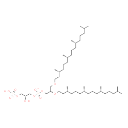 ChemSpider 2D Image | (2S)-2,3-Bis{[(3R,7R,11R)-3,7,11,15-tetramethylhexadecyl]oxy}propyl (2R)-2-hydroxy-3-[(hydroxyphosphinato)oxy]propyl phosphate | C46H94O11P2