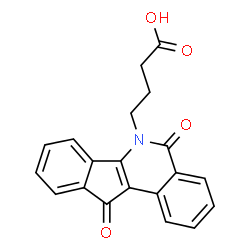 ChemSpider 2D Image | 4-(5,11-DIOXO-5H-INDENO[1,2-C]ISOQUINOLIN-6(11H)-YL)BUTANOATE | C20H15NO4