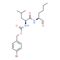 ChemSpider 2D Image | N~2~-{[(4-Bromobenzyl)oxy]carbonyl}-N-[(2S)-1-oxo-2-hexanyl]-L-leucinamide | C20H29BrN2O4
