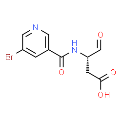 ChemSpider 2D Image | (3S)-3-{[(5-Bromo-3-pyridinyl)carbonyl]amino}-4-oxobutanoic acid | C10H9BrN2O4