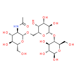 ChemSpider 2D Image | 2-Acetamido-2-deoxy-beta-D-glucopyranosyl-(1->6)-beta-D-galactopyranosyl-(1->4)-beta-D-glucopyranose | C20H35NO16