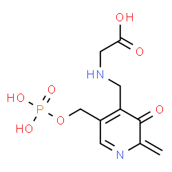 ChemSpider 2D Image | N-({2-Methylene-3-oxo-5-[(phosphonooxy)methyl]-2,3-dihydro-4-pyridinyl}methyl)glycine | C10H13N2O7P