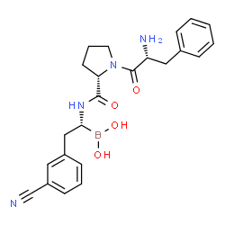 ChemSpider 2D Image | D-Phenylalanyl-N-[(1R)-2-(3-cyanophenyl)-1-(dihydroxyboryl)ethyl]-L-prolinamide | C23H27BN4O4