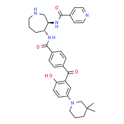 ChemSpider 2D Image | N-[4-({4-[5-(3,3-DIMETHYLPIPERIDIN-1-YL)-2-HYDROXYBENZOYL]BENZOYL}AMINO)AZEPAN-3-YL]ISONICOTINAMIDE | C33H39N5O4