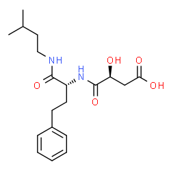ChemSpider 2D Image | (3S)-3-Hydroxy-4-({(2R)-1-[(3-methylbutyl)amino]-1-oxo-4-phenyl-2-butanyl}amino)-4-oxobutanoic acid | C19H28N2O5