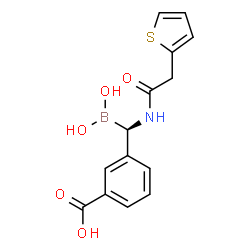ChemSpider 2D Image | (R)-3-(Borono(2-(thiophen-2-yl)acetamido)methyl)benzoic acid | C14H14BNO5S
