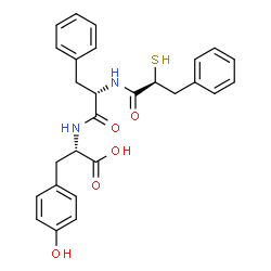 ChemSpider 2D Image | N-[(2S)-3-Phenyl-2-sulfanylpropanoyl]-L-phenylalanyl-L-tyrosine | C27H28N2O5S