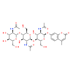 ChemSpider 2D Image | METHYL-UMBELLIFERTL-N-ACETYL-CHITOTRIOSE | C34H47N3O18
