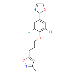 ChemSpider 2D Image | 5-{3-[2,6-Dichloro-4-(2,5-dihydro-1,3-oxazol-2-yl)phenoxy]propyl}-3-methyl-1,2-oxazole | C16H16Cl2N2O3