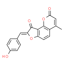 ChemSpider 2D Image | (8Z)-8-(4-Hydroxybenzylidene)-4-methyl-2H-furo[2,3-h]chromene-2,9(8H)-dione | C19H12O5