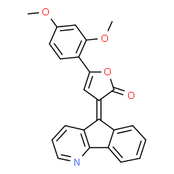 ChemSpider 2D Image | (3E)-5-(2,4-Dimethoxyphenyl)-3-(5H-indeno[1,2-b]pyridin-5-ylidene)-2(3H)-furanone | C24H17NO4