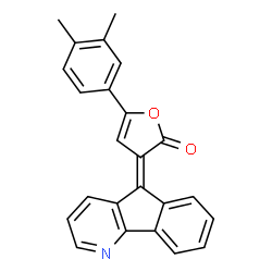 ChemSpider 2D Image | (3E)-5-(3,4-Dimethylphenyl)-3-(5H-indeno[1,2-b]pyridin-5-ylidene)-2(3H)-furanone | C24H17NO2