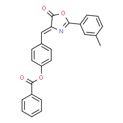 ChemSpider 2D Image | 4-{(Z)-[2-(3-Methylphenyl)-5-oxo-1,3-oxazol-4(5H)-ylidene]methyl}phenyl benzoate | C24H17NO4