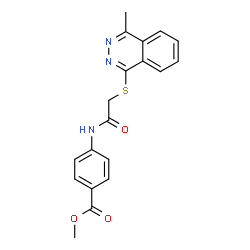 ChemSpider 2D Image | Methyl 4-[[2-[(4-methyl-1-phthalazinyl)thio]acetyl]amino]benzoate | C19H17N3O3S