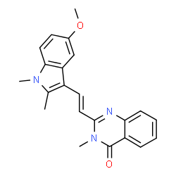 ChemSpider 2D Image | 2-[2-(5-Methoxy-1,2-dimethyl-1H-indol-3-yl)-vinyl]-3-methyl-3H-quinazolin-4-one | C22H21N3O2