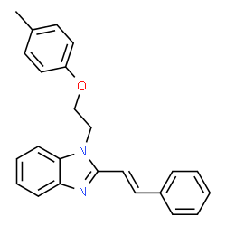 ChemSpider 2D Image | 1-[2-(4-Methylphenoxy)ethyl]-2-[(E)-2-phenylvinyl]-1H-benzimidazole | C24H22N2O