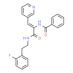 ChemSpider 2D Image | N-[(1Z)-3-{[2-(2-Fluorophenyl)ethyl]amino}-3-oxo-1-(3-pyridinyl)-1-propen-2-yl]benzamide | C23H20FN3O2