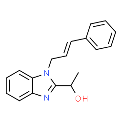 ChemSpider 2D Image | 1-[1-(3-Phenyl-allyl)-1H-benzoimidazol-2-yl]-ethanol | C18H18N2O