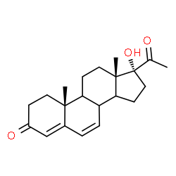 ChemSpider 2D Image | (8xi,9xi,14xi)-17-Hydroxypregna-4,6-diene-3,20-dione | C21H28O3