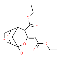 ChemSpider 2D Image | Ethyl (8Z)-8-(2-ethoxy-2-oxoethylidene)-1-hydroxy-3,9,11-trioxatricyclo[4.3.1.1~2,5~]undecane-7-carboxylate | C15H20O8