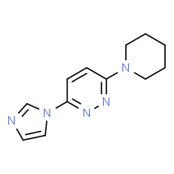 ChemSpider 2D Image | 3-(1H-Imidazol-1-yl)-6-(1-piperidinyl)pyridazine | C12H15N5