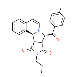ChemSpider 2D Image | (8S,8aR,11aS,11bS)-8-(4-Fluorobenzoyl)-10-propyl-11a,11b-dihydro-8H-pyrrolo[3',4':3,4]pyrrolo[2,1-a]isoquinoline-9,11(8aH,10H)-dione | C24H21FN2O3