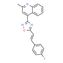 ChemSpider 2D Image | 4-{5-[(E)-2-(4-Fluorophenyl)vinyl]-1,2,4-oxadiazol-3-yl}-2-methylquinoline | C20H14FN3O